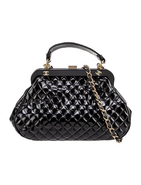 Chanel Patent Mademoiselle Frame Handle Bag